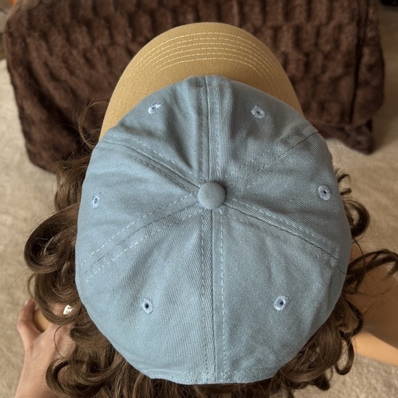 NWOT POL Two-Tone Blue & Tan Cap Adjustable Baseball Hat 100% Cotton Sporty - Picture 10 of 16